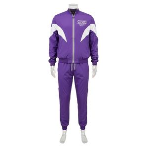 Conjunto Deportivo de Chaqueta Cortavientos y Pantalones Deportivos Reflectantes Personalizados para Hombre, de Secado Rápido, de Poliéster y Nailon - Product Image 1