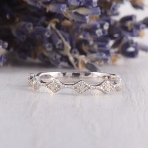 Anillo de estilo bohemio con piedras preciosas de topacio blanco para mujer, Plata de Ley 925 hecha a mano, joyería de boda, Regalo para mamá - Product Image 1