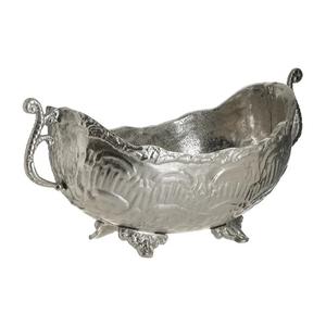 Design martelé nouveau bol d'affichage de service de fruits en métal en aluminium élégant avec pieds à vapeur de feuilles pour la décoration de table - Product Image 2