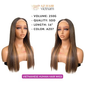 Perruques sans colle à densité 120% 150% Cheveux humains Couleur méchée Cheveux vierges vietnamiens Longueur 8 à 32 pouces Perruques en cheveux vierges - Product Image 6