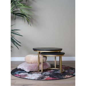 Tables basses de style noir doré avec table à manger basse en bois massif meubles de salon de luxe meubles de chambre à coucher pour la maison - Product Image 2