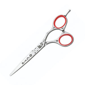 Tijeras de corte de pelo de peluquero de la mejor calidad Diseño de flores Tijeras de peluquero de acero inoxidable alemán de 5,5 pulgadas - Product Image 4