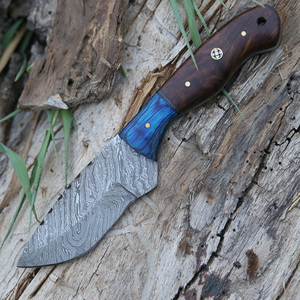 มีดล่าสัตว์ถังเหล็กดามัสกัสทำจากหนังทำมือสำหรับตั้งแคมป์ปรับแต่งได้6in - Product Image 3