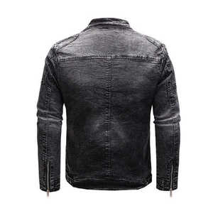 Chaqueta vaquera personalizada al por mayor de fábrica, ropa de hombre, chaqueta vaquera deportiva informal con cremallera para hombre - Product Image 6
