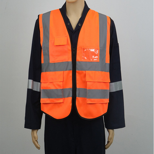 Chaleco de seguridad laboral reflectante de tejido de punto personalizado al por mayor para obras de construcción y carreteras - Product Image 1