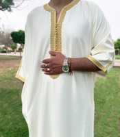 Gandoura marocaine faite à la main pour hommes, robes kaftan luxueuses faites à la main, 10 OEM, lavables, traditionnelles, personnalisation acceptée, OEM disponible