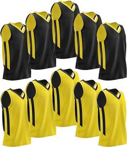 Maillots de basket-ball sans manches personnalisés en gros, chemises d'entraînement d'équipe, hauts athlétiques en maille respirante pour hommes et jeunes, vêtements de sport - Product Image 2