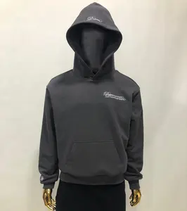 Baggy – sweat à capuche surdimensionné avec fermeture éclair pour homme, impression de Logo personnalisée, vente en gros, 400 gsm