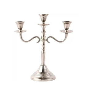 Candélabre en argenterie en métal de la meilleure qualité-Bougeoir de décoration d'intérieur écologique fait à la main au design moderne pour Noël et Pâques - Product Image 2
