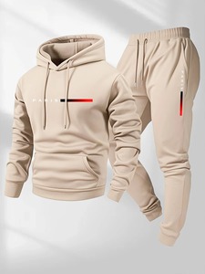Men'<b>s</b> Tracksuit Sets Hoodie and <b>Pants</b> <b>Women</b> Solid Color Hooded Pullover+<b>Pants</b> <b>Suit</b> Casual Sportswear Sets Male - Product Image 2