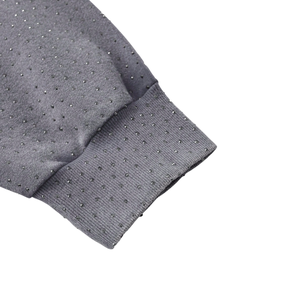 เสื้อฮู้ดซิปแบบมีซิปเต็มตัว ตกแต่งด้วยคริสตัล  ทรงโอเวอร์ไซส์ ผ้าฟลีซ อุ่นสบาย สไตล์สตรีทแวร์  รับผลิตแบบ OEM - Product Image 4