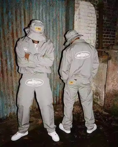 Survêtement d'hiver à capuche uni personnalisé 2026, brodé et imprimé, grande taille, doublé, en polyester/coton, streetwear pour hommes - Product Image 5