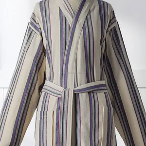 Peignoir en coton tissé 100% pour femmes et hommes, été/printemps, respirant, séchage rapide, longueur intégrale, fabriqué en Turquie - Product Image 4