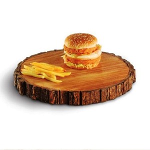 Juego de 3 bandejas de boda ecológicas de madera en forma de corazón y cuencos decorativos con corteza de árbol seguro para contacto con alimentos hecho en La India - Product Image 2