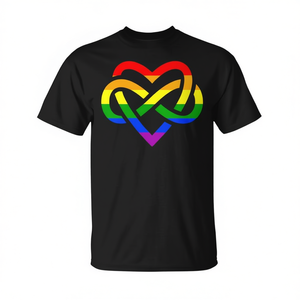 T-shirt LGBTQ avec symbole Cœur Infini Polyamorie – Collection Premium Drapeau Fierté Gay – Vêtements Compressés pour Promotions Enfants - Product Image 2