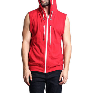 Sudadera con capucha deportiva sin mangas de algodón 100% para hombre, ropa de entrenamiento de invierno GSM 150, diseño de estampado teñido liso para ejercicio - Product Image 5