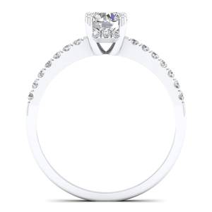 REYES New Design Round Cut 0.85 Carat Lab Grown <b>Diamond</b> Ring Rhodium Plated 14K 18K White Gold Engagement Fine <b>Jewelry</b> For Her - Product Image 4