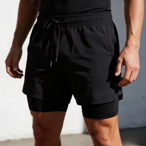 New Latest OEM Low Price Wholesale Custom Casual Quick Drying Double <b>Layer</b> Shorts Gym Workout Active Shorts With Pockets for Men - Product Image 3
