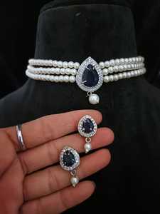 Indian Manufacturer AD CZ Trendy Bridal <b>Jewellery</b> for Marriage Long Necklace Set With Earrings for Women Charm Ready to Ship - Product Image 3