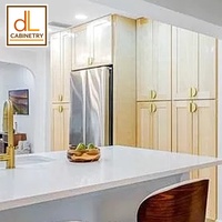 Lemari Dapur Modular Kayu Solid Belum Selesai RTA Rakit Sendiri Laci Geser Engsel Kayu Lapis Desain Modern Lemari Gaya AS