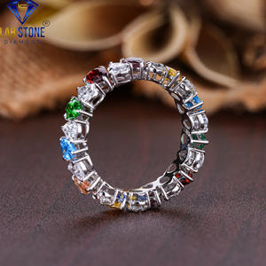 Anillo de eternidad de oro blanco con diamante cortado en PerA TDW 3,74 de Lab-Stone / Dainty Heartshine Ring/Color DE LA EF-VS - Product Image 3