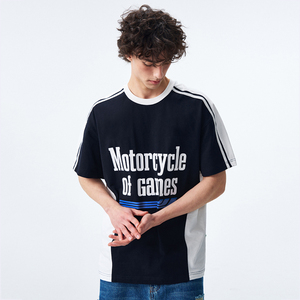 เสื้อยืดคอกลมแขนสั้นทรงโอเวอร์ไซส์ผ้าฝ้ายถัก 100% พิมพ์ลายตัวอักษรโลโก้แบบกำหนดเอง ระบายอากาศได้ดี พิมพ์ลายสกรีน สำหรับทุกเพศ - Product Image 4