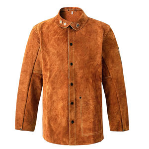 Chaqueta de soldadura de cuero dividido ignífuga Chaqueta de trabajo de seguridad resistente para soldadores - Product Image 4