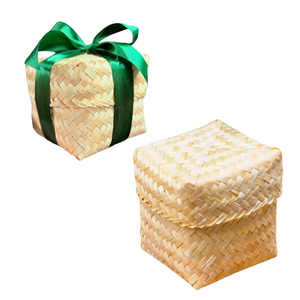 CESTAS DE BAMBÚ Reutilizables Estilo Rústico para Embalaje de Regalo Ideal para Cesta de Regalo de Boda Elegante y Sostenible - Product Image 1