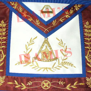 OEM Service Custom Handmade Scottish Rite Lux 14 Degree Masonic Apron With Bullion <b>Wire</b> Embroidery and Sequin Decoration - Product Image 6