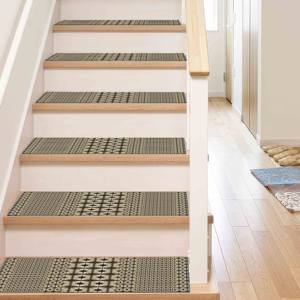 Alfombra con Estampado de Patrones Geométricos, Alfombra Moderna con Diseño Kilim para Escaleras, Alfombra Marrón Fácil de Limpiar, Goblen - Product Image 4