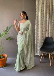 Collection Sari pour femmes de créateur pakistanais indien Travail de séquence élégant pour les mariages Fêtes Festivals Vente en gros Surat India - Product Image 2