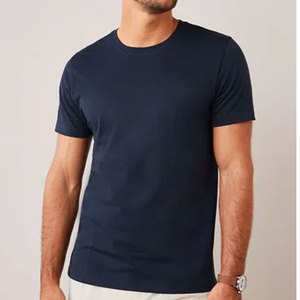 T-shirt de haute qualité pour homme et unisexe, basique bleu marine, 100% coton peigné - Product Image 2
