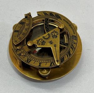 Vintage Style Maritime Solid Brass Sundial <b>Compass</b> Nautical Marine Brass Sundial Marine Gift OEMODM Custom Supply - Product Image 2
