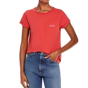 Maison Labiche XL Cotton Touche! Maglietta a Maniche Corte in Jersey Traspirante con Design Rosso - Product Image 1