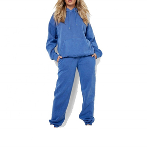 Chándales desgastados de lavado ácido hechos a medida OEM para mujer, ropa de calle para mujer, precio al por mayor, chándales de lavado ácido de invierno - Product Image 4