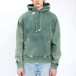 เสื้อฮู้ดแนวสตรีทผ้าซักกรดใส่สบายคอปกปักลาย - Product Image 4