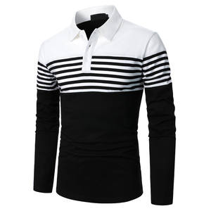 Camisetas Polo de golf de manga corta con diseño personalizado de su propia marca, camisetas polo de hombre a rayas personalizadas, camiseta polo deportiva de gran tamaño - Product Image 2