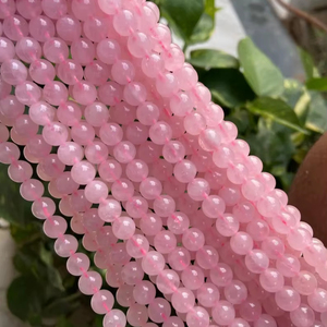 AAA พลอยหินสีชมพูแท้จากกุหลาบธรรมชาติลูกปัดเรียบขนาด6มม. 8มม. 10มม. 15.5 "ได้รับการรับรองจากบุคคลที่สามสำหรับการทำเครื่องประดับ - Product Image 1