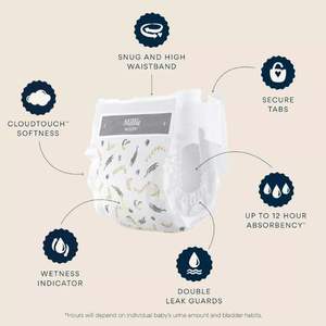 ผ้าอ้อมสำเร็จรูปแบบใช้แล้วทิ้งสุดหรูของ Millie Moon ขนาด4สีขาวนับ120 unisex - Product Image 4