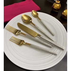 Cuillère de luxe en plaqué argent, couteau de fourchette de Restaurant, conception de boucle de conception de poignée, ensemble de cuillère de fourchette - Product Image 2