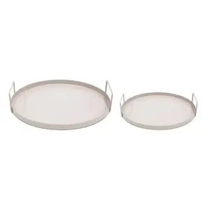 ENSEMBLE de 2 plateaux en métal moderne noir charbon de bois pour la maison hôtel Restaurant Bar ustensiles de cuisine Table décorative - Product Image 2