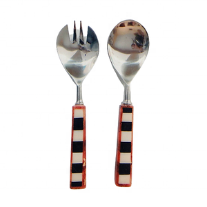 Ensemble de cuillères à salade en acier inoxydable de 2 pièces de fabricant indien par Quality Handicrafts Mirrored Steel Vente en gros - Product Image 2