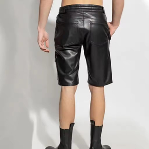 Breathable Leather <b>Shorts</b> Real Leather Slim Fit Gym <b>Short</b> All Custom Waist Size Available <b>Men's</b> Leather <b>Shorts</b> - Product Image 5