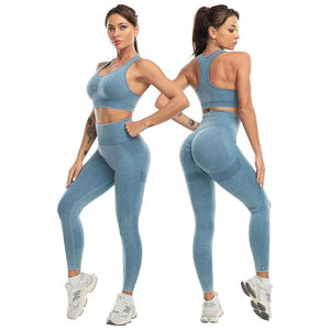 Ensembles de yoga 2 pièces pour femmes à séchage rapide ensembles de fitness en tissu doux en coton ensembles de leggings confortables à haute élasticité pour femmes - Product Image 2