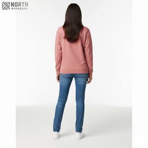 Sudadera informal de cuello redondo de Color sólido de Invierno para mujer personalizada, sudaderas con estampado de algodón 100% transpirable al por mayor - Product Image 2