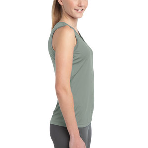 Débardeur à col en V évacuant l'humidité pour femme Chemise sans manches grise - Product Image 3