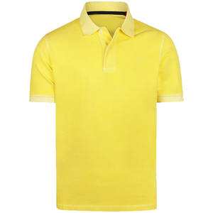 Tela de punto de algodón 100% de alta calidad, todos los tamaños, cómoda de secado rápido para Polo en amarillo para hombres y mujeres, patrón sólido - Product Image 1
