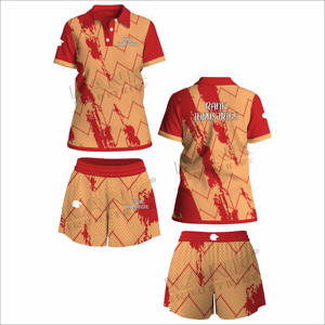 Respirant Offre Spéciale femmes polo et short ensemble impression personnalisée femmes polo et short ensemble - Product Image 4