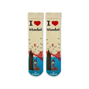 Chaussettes colorées à motif Istanbul, respirantes, en spandex tricoté, nouveau design, logo léger, taille unique pour l'hiver et l'usage quotidien - Product Image 1