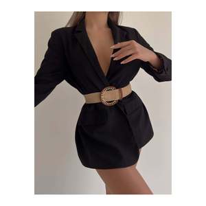 Cinturón Elástico de Paja con Hebilla Tejida para Mujer, Cinturón para Chaqueta, Cinturón para Camisa, Cinturón para Vestido - TABA - Product Image 3